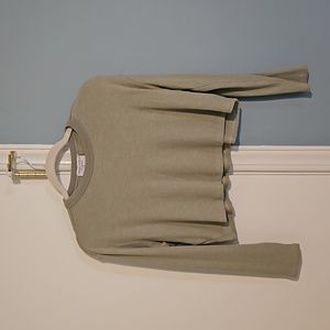 NWOT Sage Cropped Waffle Top